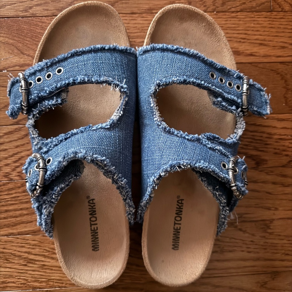 Minnetonka Blue Denim Footwear